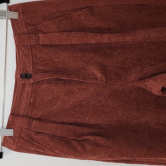 Madewell High Waist Tapered Corduroy Pants      Rust Red Trousers Size 4 - Picture 10 of 16